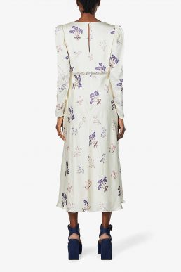 Self Portrait Vintage floral-print crepe midi dress Ivory multi