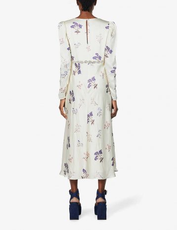 Self Portrait Vintage floral-print crepe midi dress Ivory multi