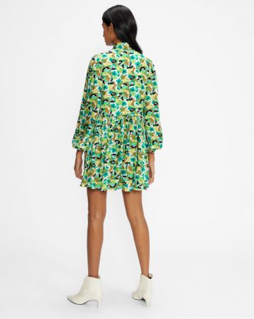 Ted Baker ILVA Full Floral Skirted Mini Dress Green Multi