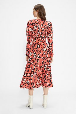 Ted Baker ISBEIL Rouleau Midi A-line Shirt Dress Coral Multi