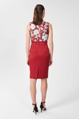 Hobbs Dora Jacquard Shift Dress Red Multi