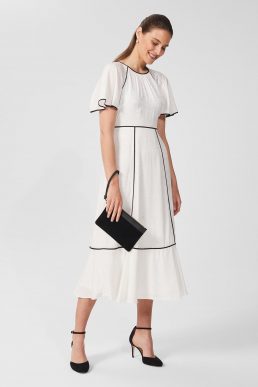 Hobbs Lucilla Midi Dress Ivory Black