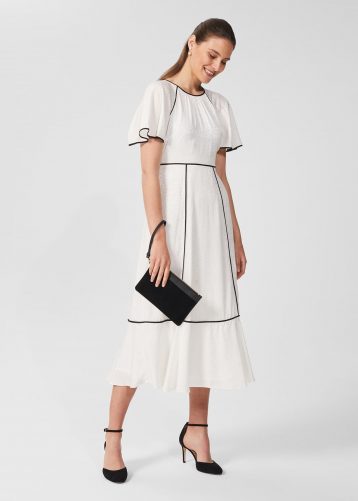 Hobbs Lucilla Midi Dress Ivory Black