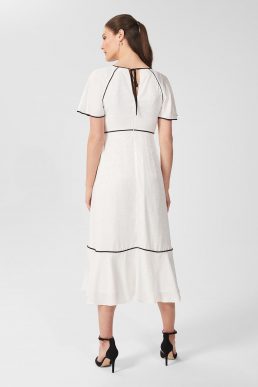 Hobbs Lucilla Midi Dress Ivory Black