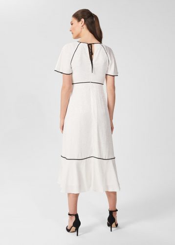 Hobbs Lucilla Midi Dress Ivory Black