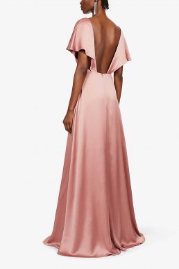 Jenny Yoo Raya V-neck satin bridesmaid gown Wild Rose Pink Blush