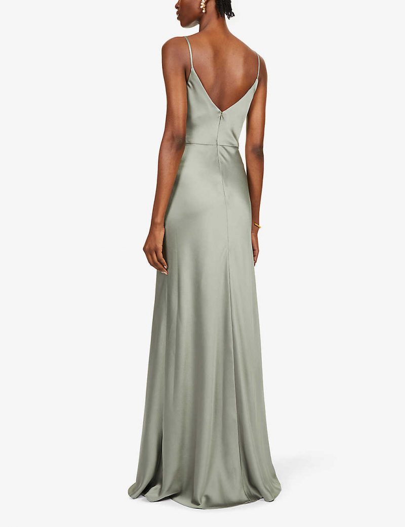 Jenny Yoo Sylvie cowl-neck satin maxi ...