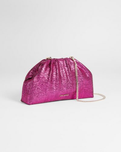 DONNER Gathered Slouchy Glitter Clutch £95