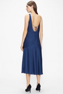 Ted Baker KAAIRA Asymmetric cowl neck slip dress Navy Blue