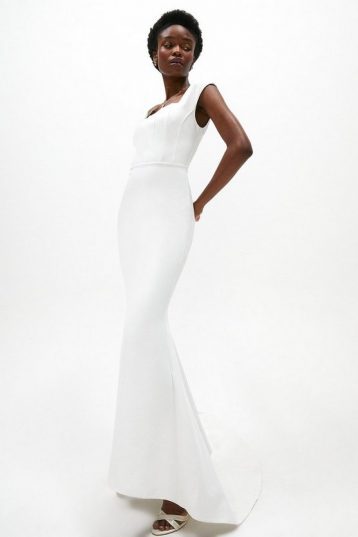 Coast Maxi Fitted Ponte Dress Ivory