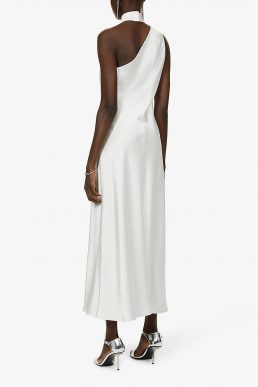 Galvan GALVAN Casablanca halterneck satin-crepe wedding dress, White