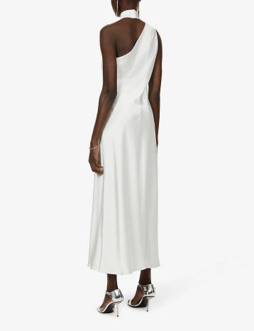 Galvan GALVAN Casablanca halterneck satin-crepe wedding dress, White