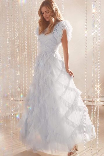 Needle & Thread Genevieve Ruffle Gown Pale Blue