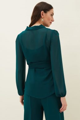 Phase Eight Florentine Wrap Co-Ord Top Forest Green