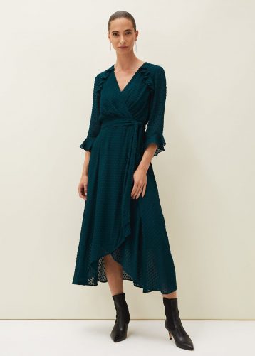 Phase Eight Lilibeth Wrap Midi Dress Ocean Green