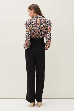 Phase Eight Sophie Floral Print Jumpsuit Black Multi
