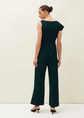 Phase Eight Zelda Asymmetric Belted Jumpsuit Green