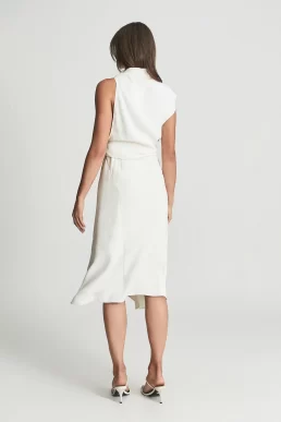 Reiss Mika Sleeveless Dress Ivory