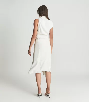 Reiss Mika Sleeveless Dress Ivory