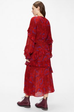 Ted Baker ENRQETA Frilled Printed Dress Red Blue