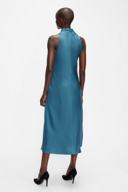 Ted Baker JOIYA Cowl Neck Sleeveless Midi Dress Mid Blue