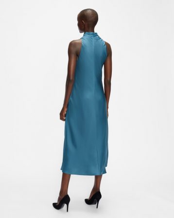 Ted Baker JOIYA Cowl Neck Sleeveless Midi Dress Mid Blue