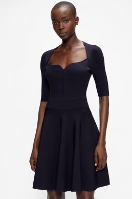 Ted Baker MILLLY Knitted sweetheart skater dress Dark Navy