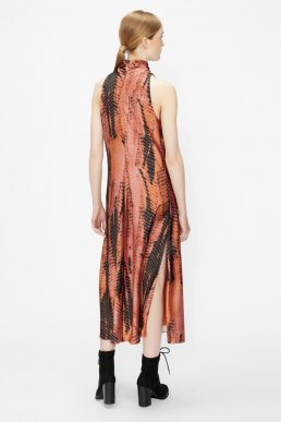 Ted Baker MIRAEYA High neck printed sleeveless midi dress Black Coral Multi