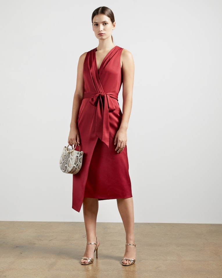 CHRISEY Fixed wrap midi dress