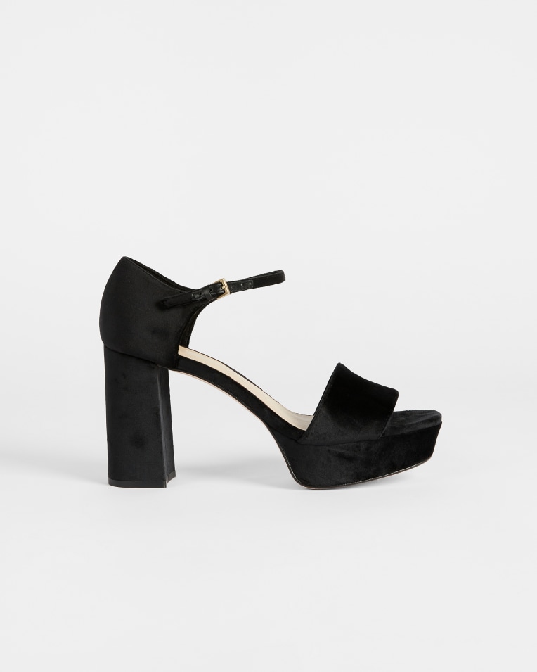 AURITAA Velvet heel platform sandals £135