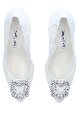 MANOLO BLAHNIK Hangisi Pumps 105 White