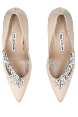 MANOLO BLAHNIK Nadira Pumps 90 Champagne