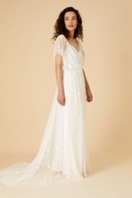 Monsoon Blouson bridal maxi dress ivory