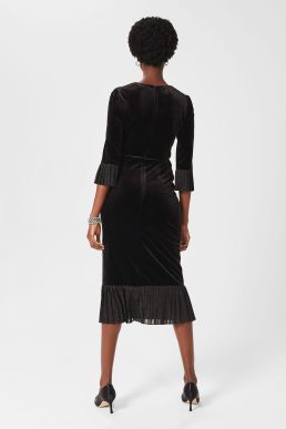 Hobbs Melodie Velvet Shift Dress Black