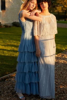 Monsoon Embellished maxi dress in recycled polyester silver