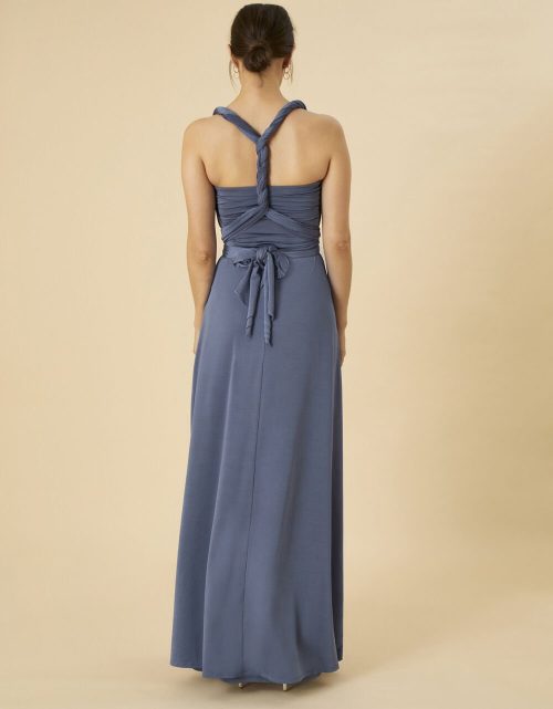 Monsoon Tracy twist me tie me maxi bridesmaid dress blue - myonewedding ...