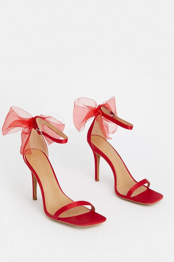 Organza Bow Barely There Heel