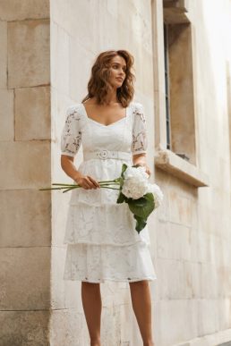 Phase Eight Elyse Lace Tiered Wedding Dress Ivory