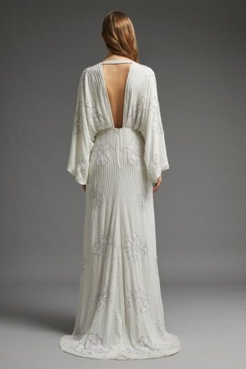 Coast Premium Embellished Flare Sleeve Maxi Dress Ivory