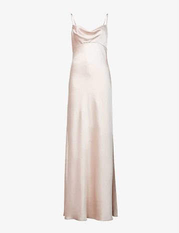 Jenny Yoo Addison cowl-neck satin maxi dress Prosecco