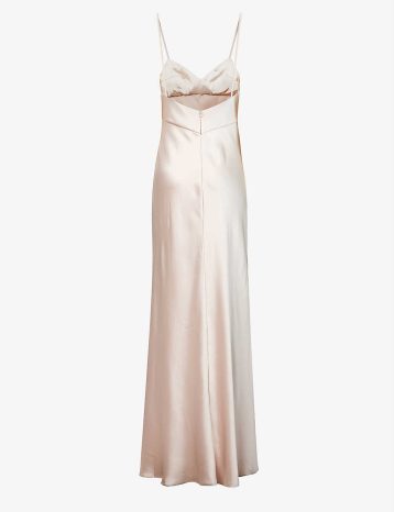 Jenny Yoo Addison cowl-neck satin maxi dress Prosecco