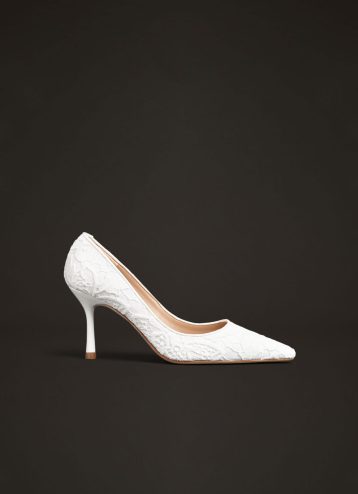 LK Bennette Leilani Cream Lace Wedding Court Shoes