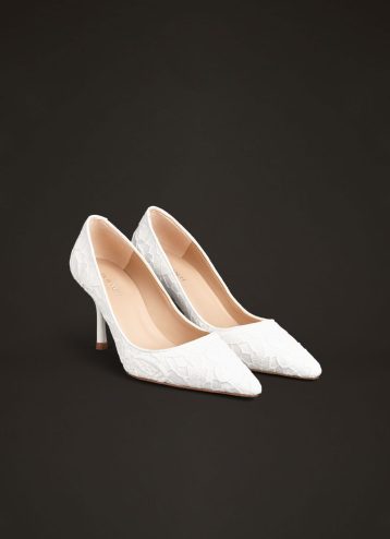 LK Bennette Leilani Cream Lace Wedding Court Shoes