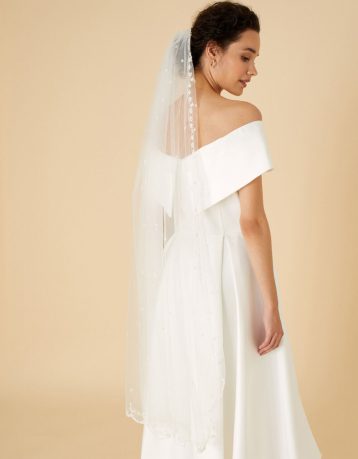 Monsoon Veera Embellished Bridal Veil Ivory