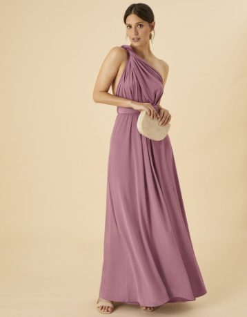 Monsoon Tracy twist me tie me maxi bridesmaid dress pink