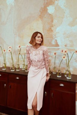 Phase Eight Carmen Fil Coupe Maxi Dress Antique Rose Pink