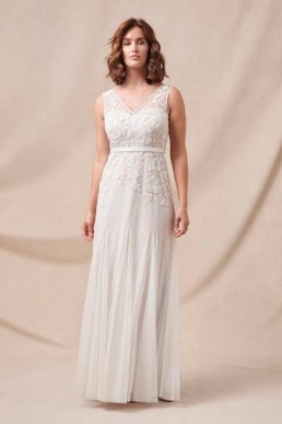 Phase Eight Annalise Beaded Wedding Dress Porcelian