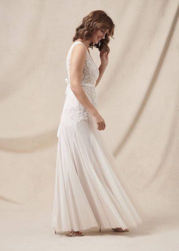 Phase Eight Annalise Beaded Wedding Dress Porcelian