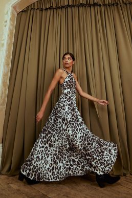 Phase Eight Chelsie Leopard Print Midaxi Dress Brown Multi