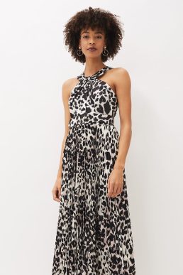 Phase Eight Chelsie Leopard Print Midaxi Dress Brown Multi